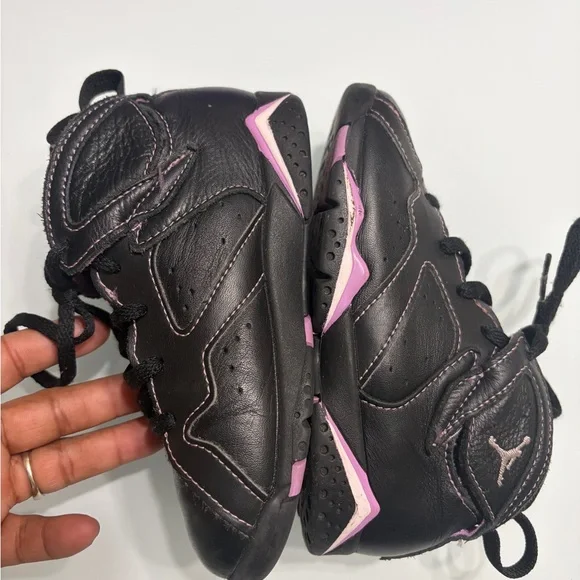 Kids Black and Purple High-Top Sneakers - Picture 10 of 12